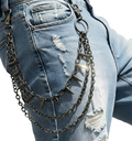 SABOZE Triple Layer Spike Pants Chain – Gunmetal
