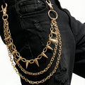 SABOZE Triple Layer Spike Pants Chain – Gold