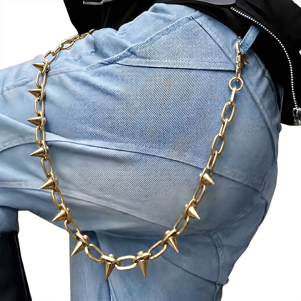 SABOZE Single Layer Spike Pants Chain – Gold