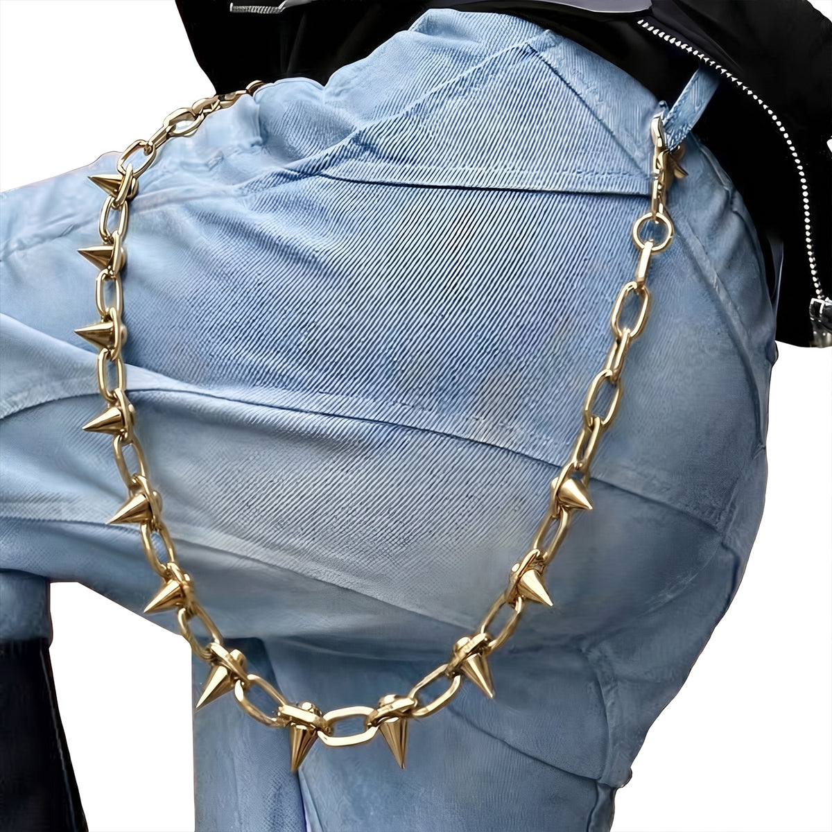 SABOZE Single Layer Spike Pants Chain – Gold