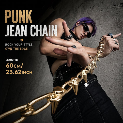 SABOZE Single Layer Spike Pants Chain – Gold
