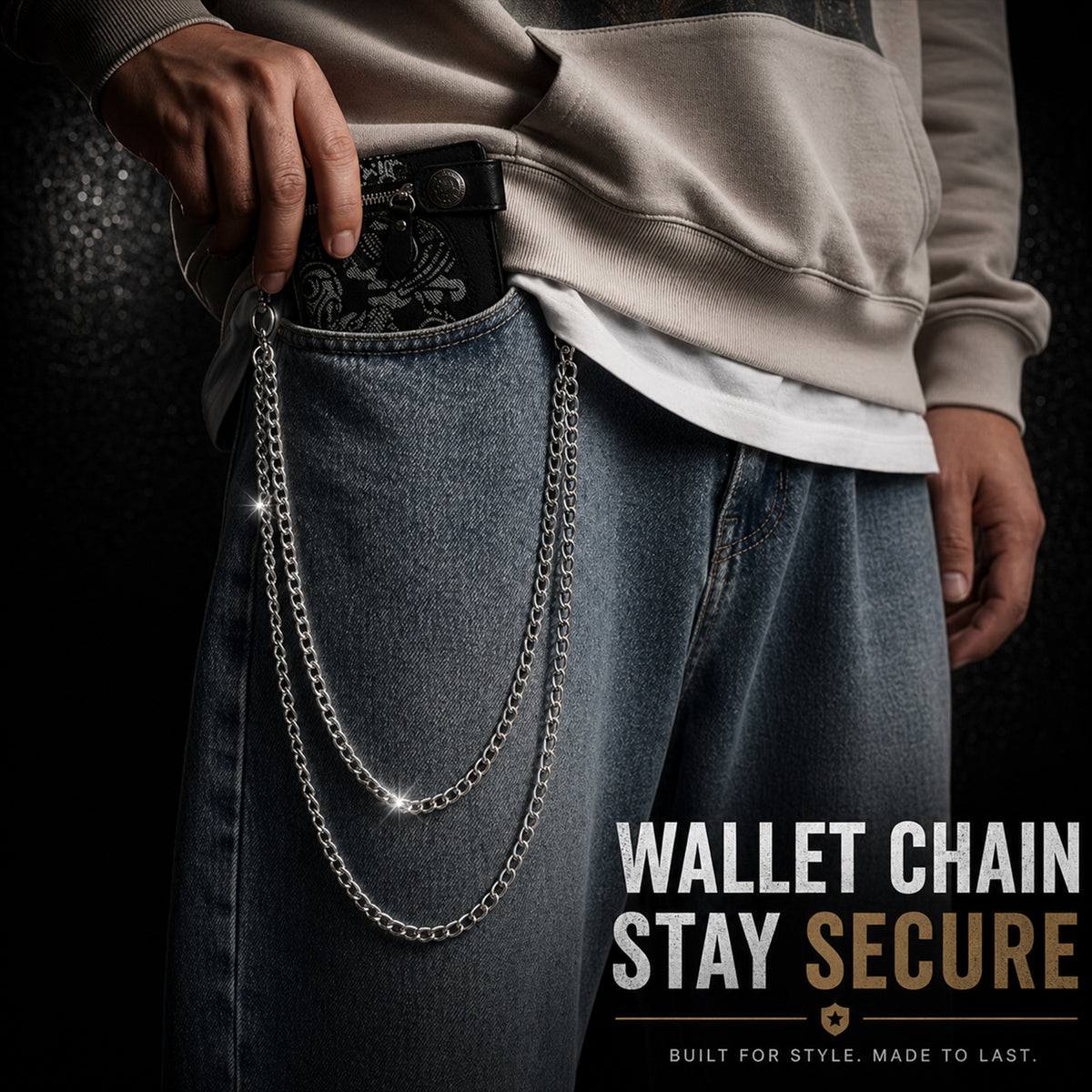 SABOZE Double Layer Pants Chain – Silver