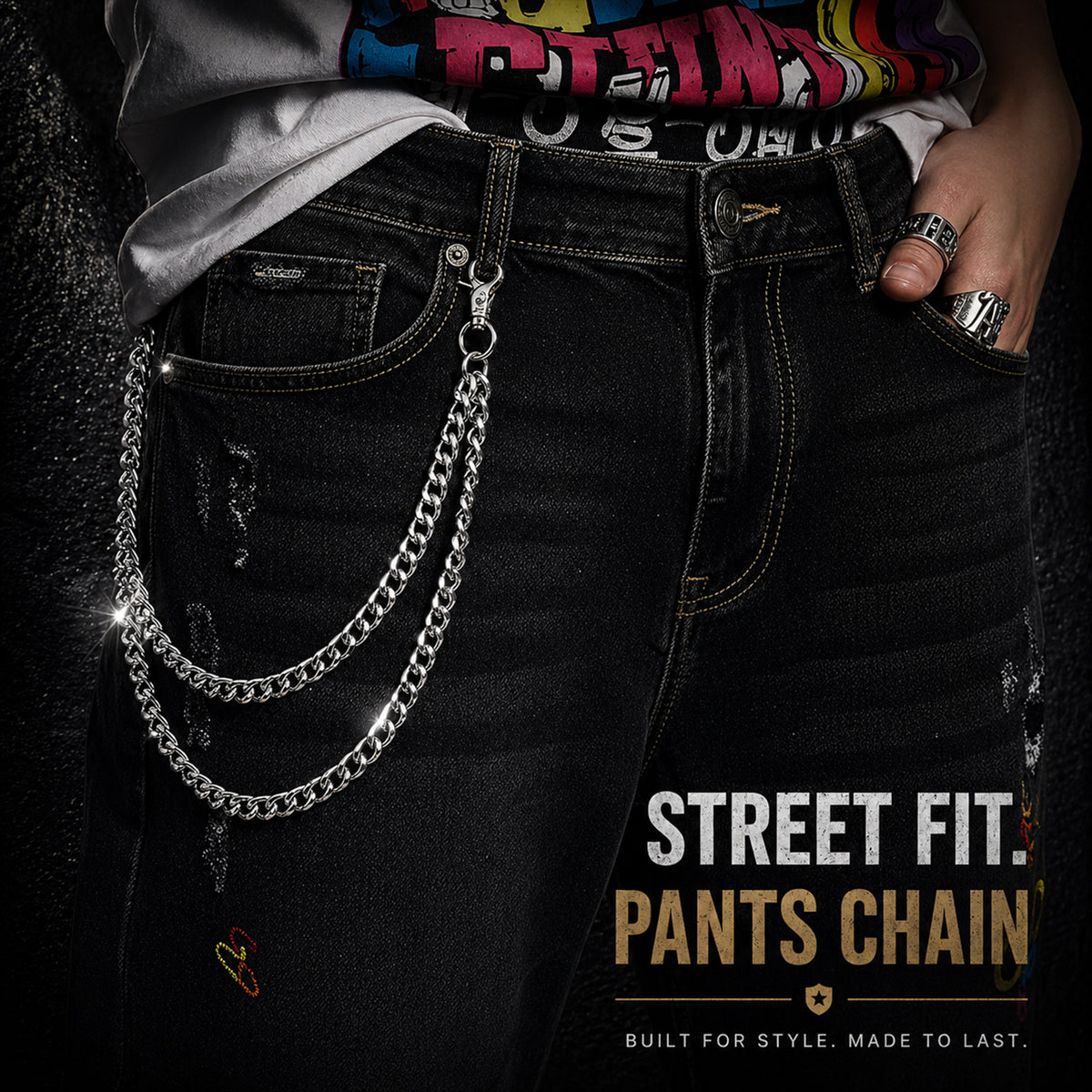 SABOZE Double Layer Pants Chain – Silver